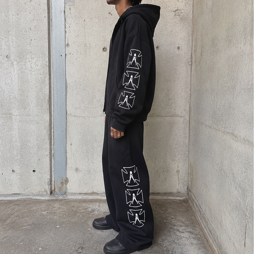 lady cross zip-up